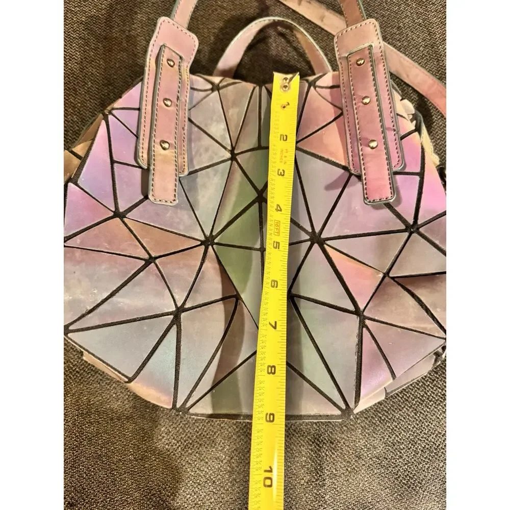 Geometric Holographic Prism Handbag Purse Matching Wallet Iridescent Crossbody